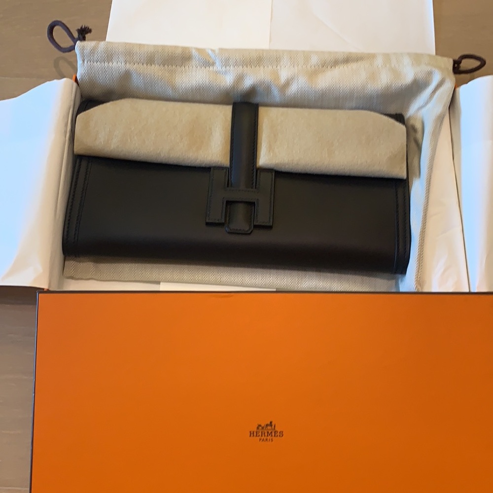 2021 Hermes Swift calfskin Jige Elan 29 BLK clutch